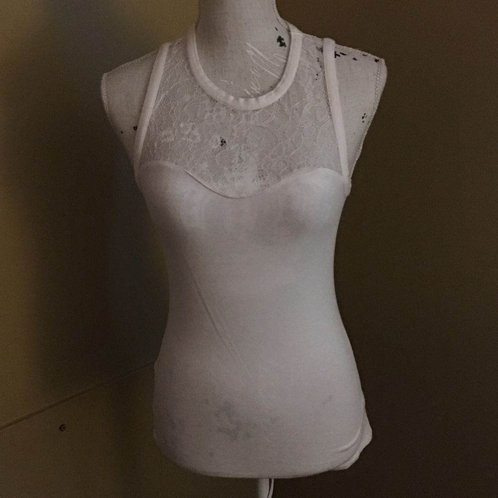 Express Lace Top and Solid Bottom Blouse