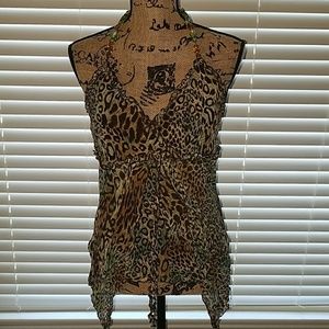 Leopard print halter top