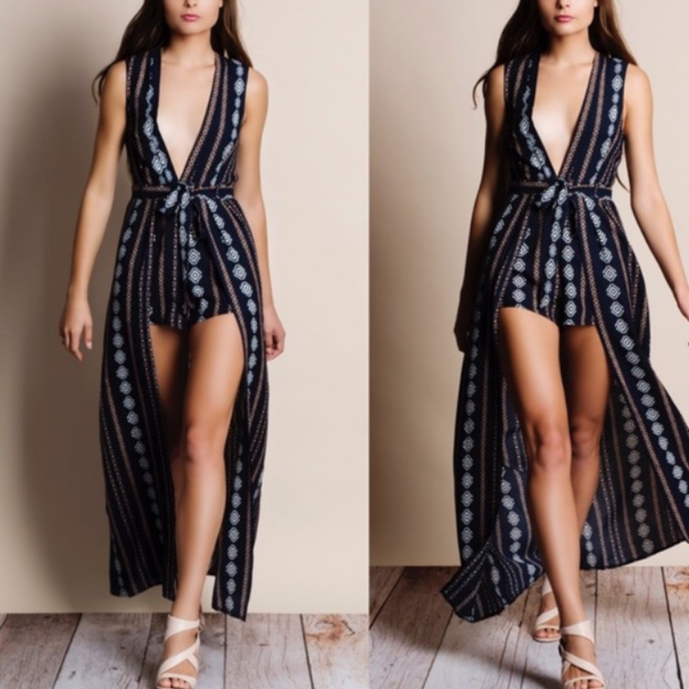 Posh shop long V dress I have it in cream and Blk