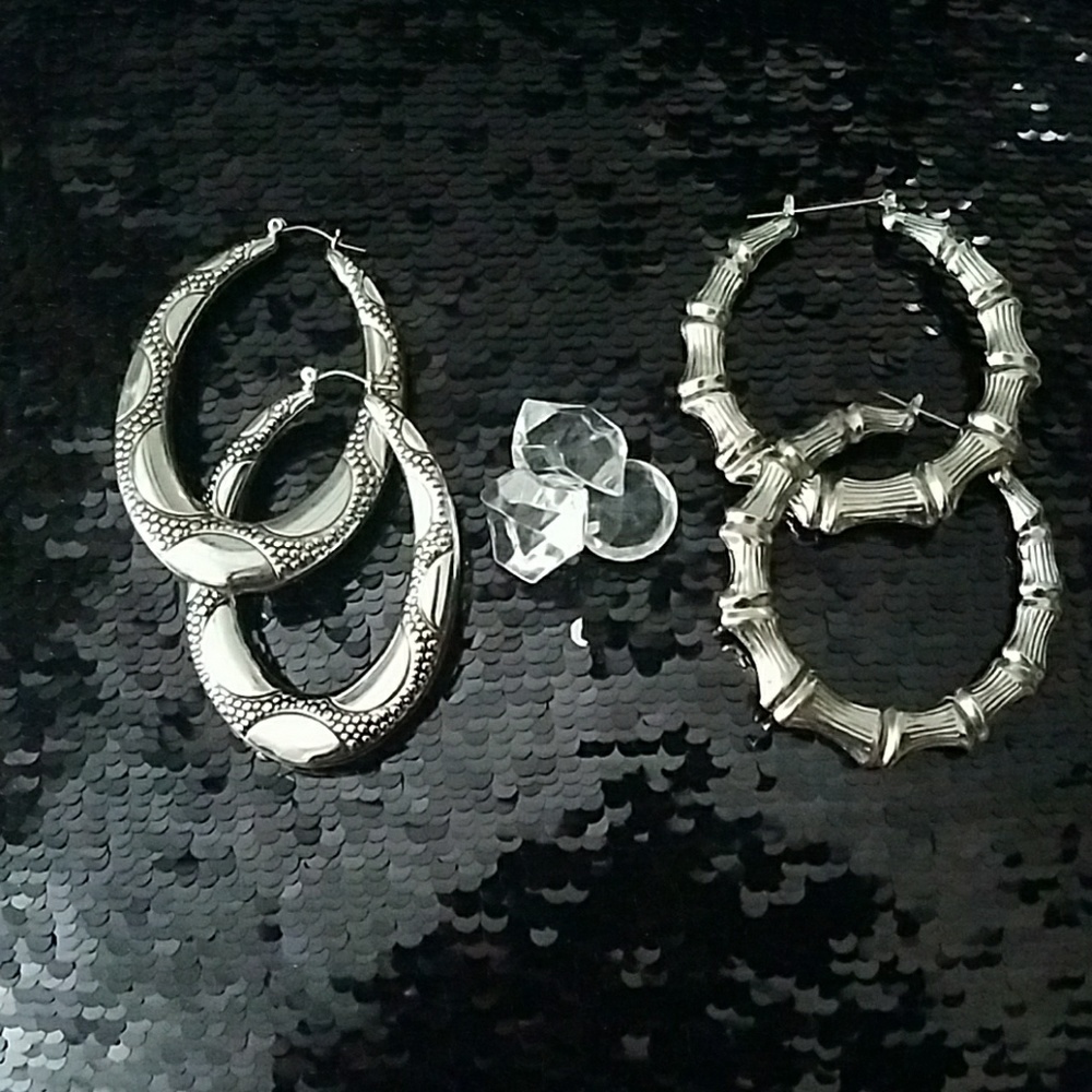 2 pair of silver earrings (bundle)