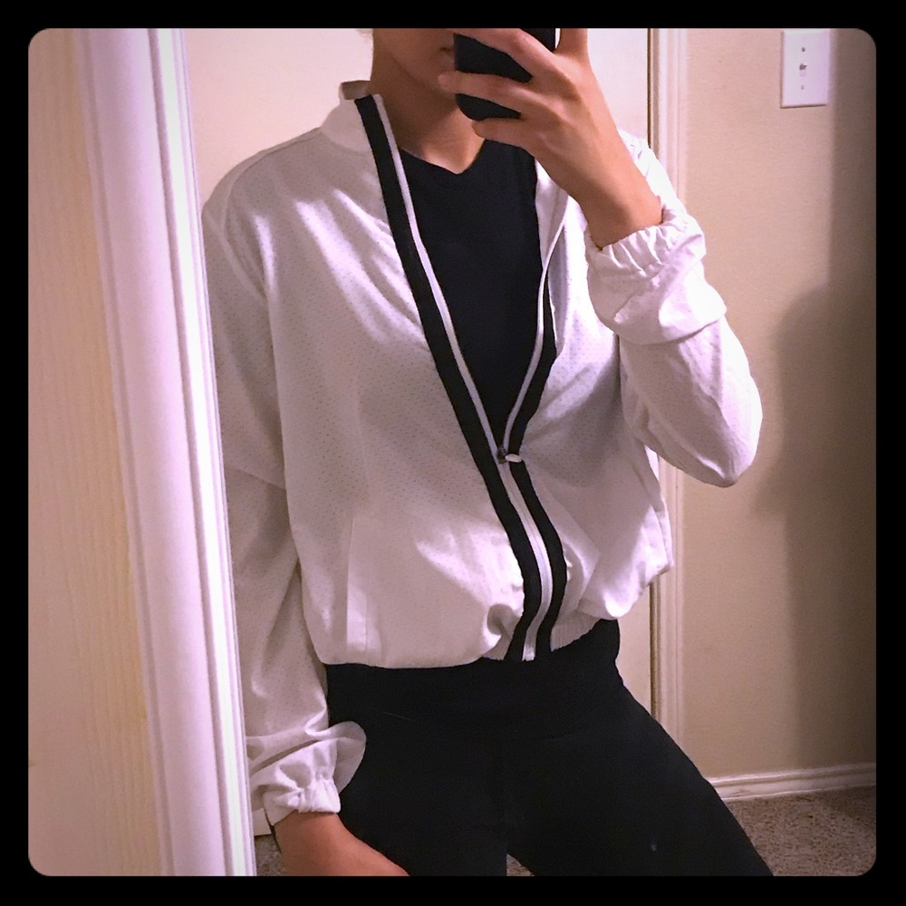 White Wind Jacket with Black Outline