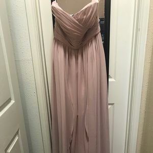 Misty pink long flowchart dress