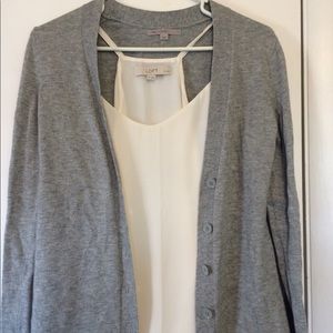 GAP light grey wool blend cardigan