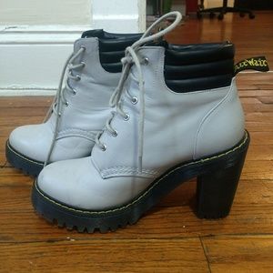 Dr Marten Persephone Heeled Combat Boots in White