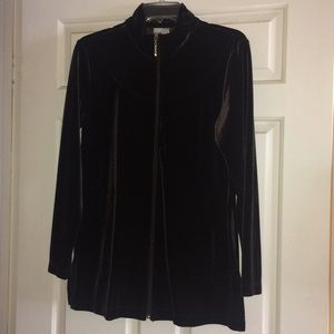 Dark brown velvet casual jacket with pants