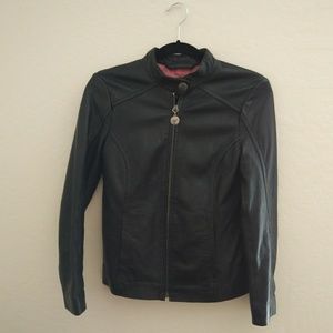 Black leather jacket Coach size XS