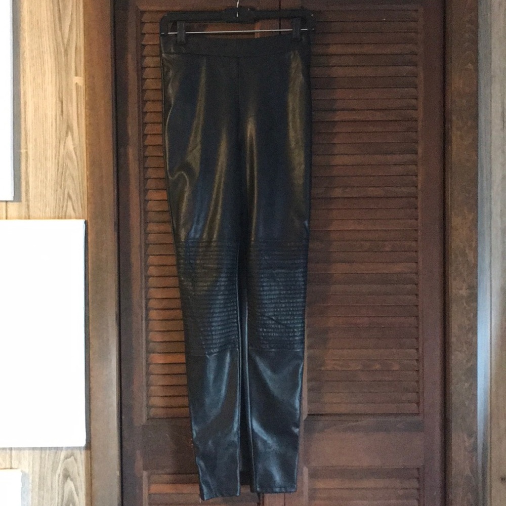 Express faux leather moto legging with zippers