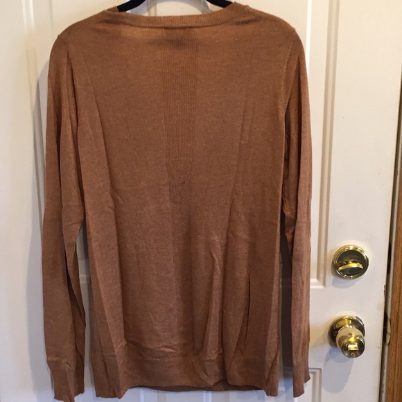 NWT The Limited Heathered Brown V-Neck Sweater - Picture 4 of 5