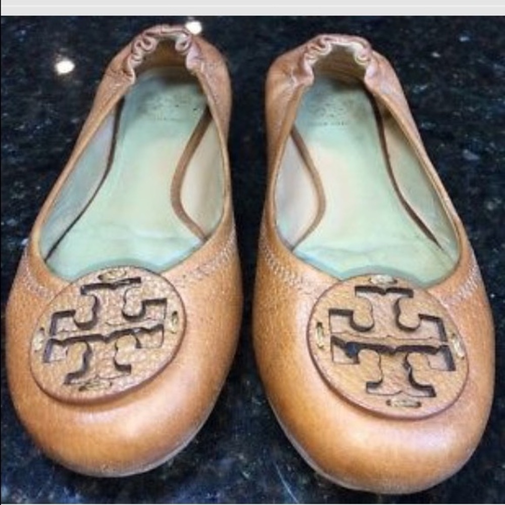 Tory Butch Reva Flats, Camel, 8.5