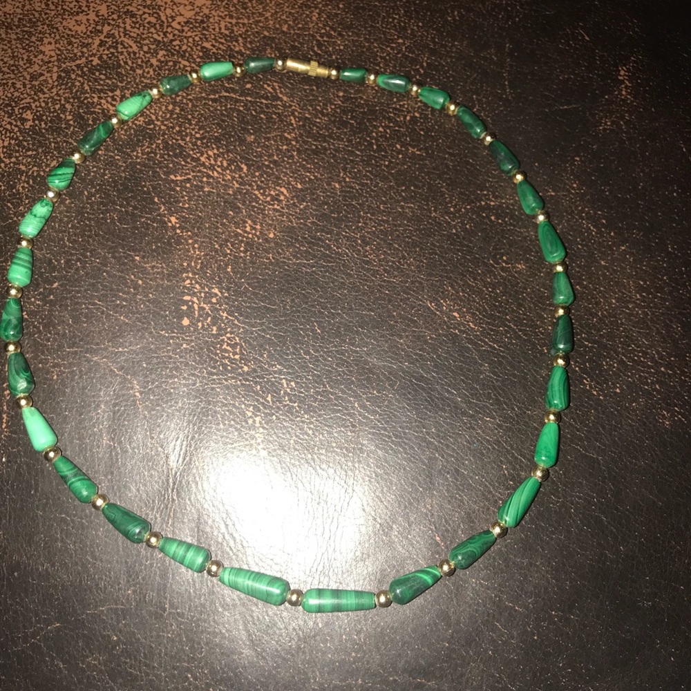 A genuine malachite necklace.