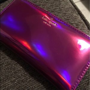 NWT Kare Spade metallic pink wallet