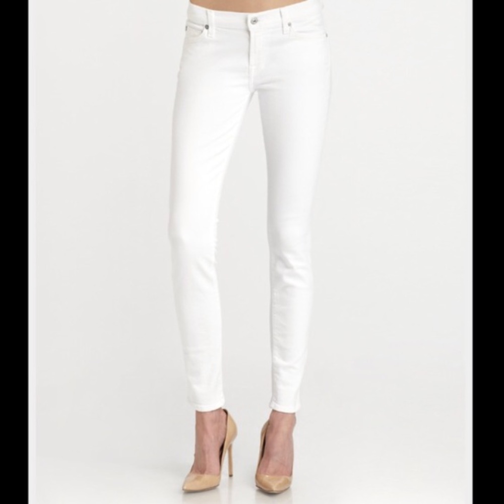 7 For All Mankind White Skinny Jeans