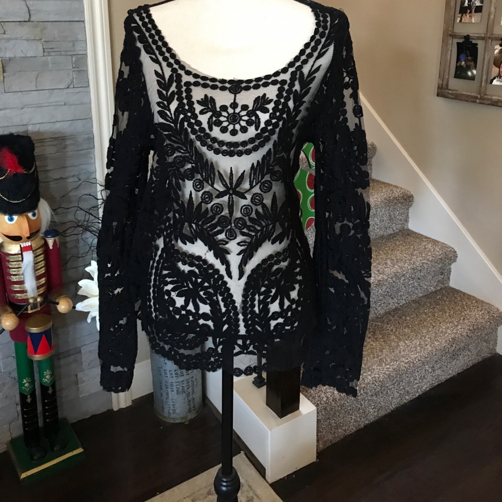 Stylish Sheer Blouse-L