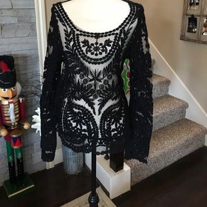 Stylish Sheer Blouse-L