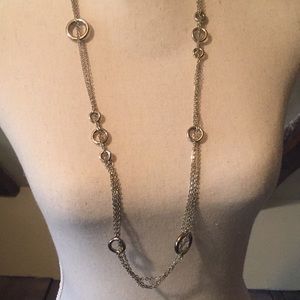 Lia Sophia Inner Circle 34" silver tone necklace