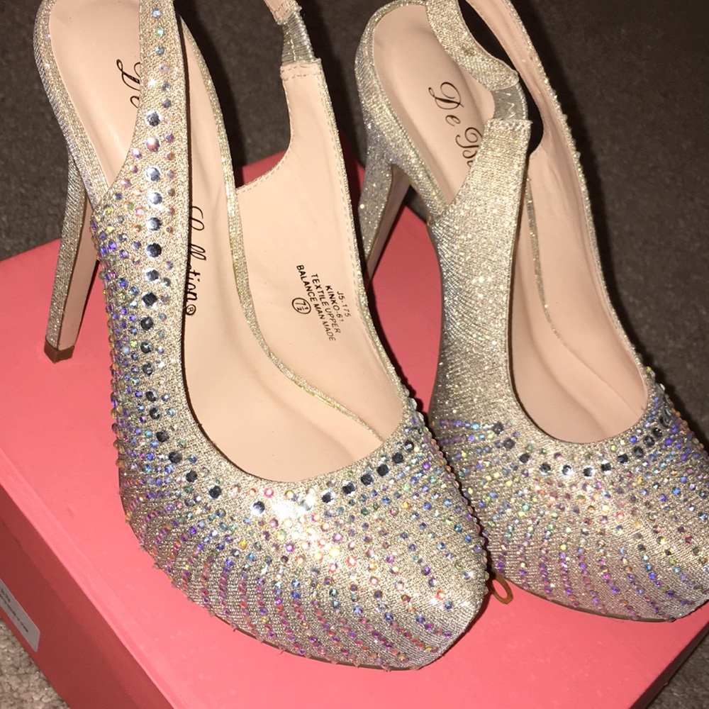 Nude Shimmer Heels - Picture 2 of 5