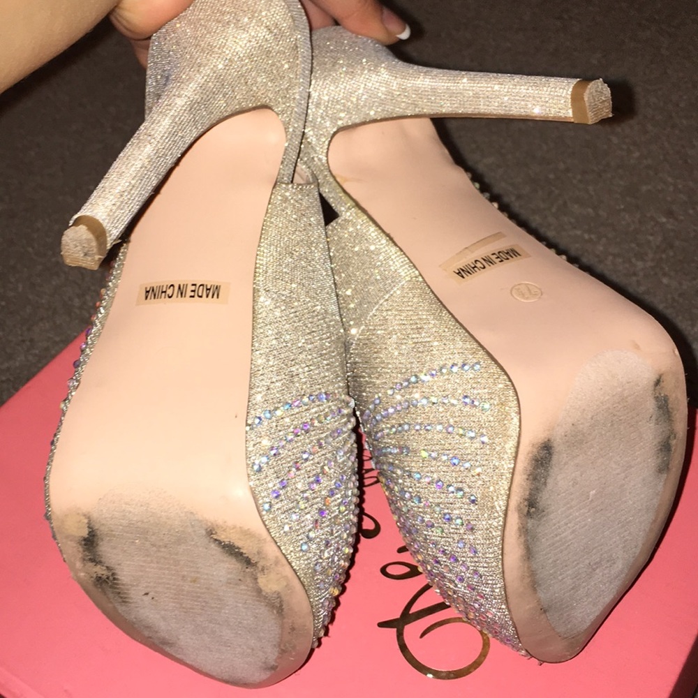 Nude Shimmer Heels - Picture 5 of 5