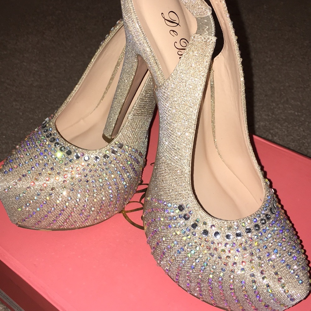 Nude Shimmer Heels