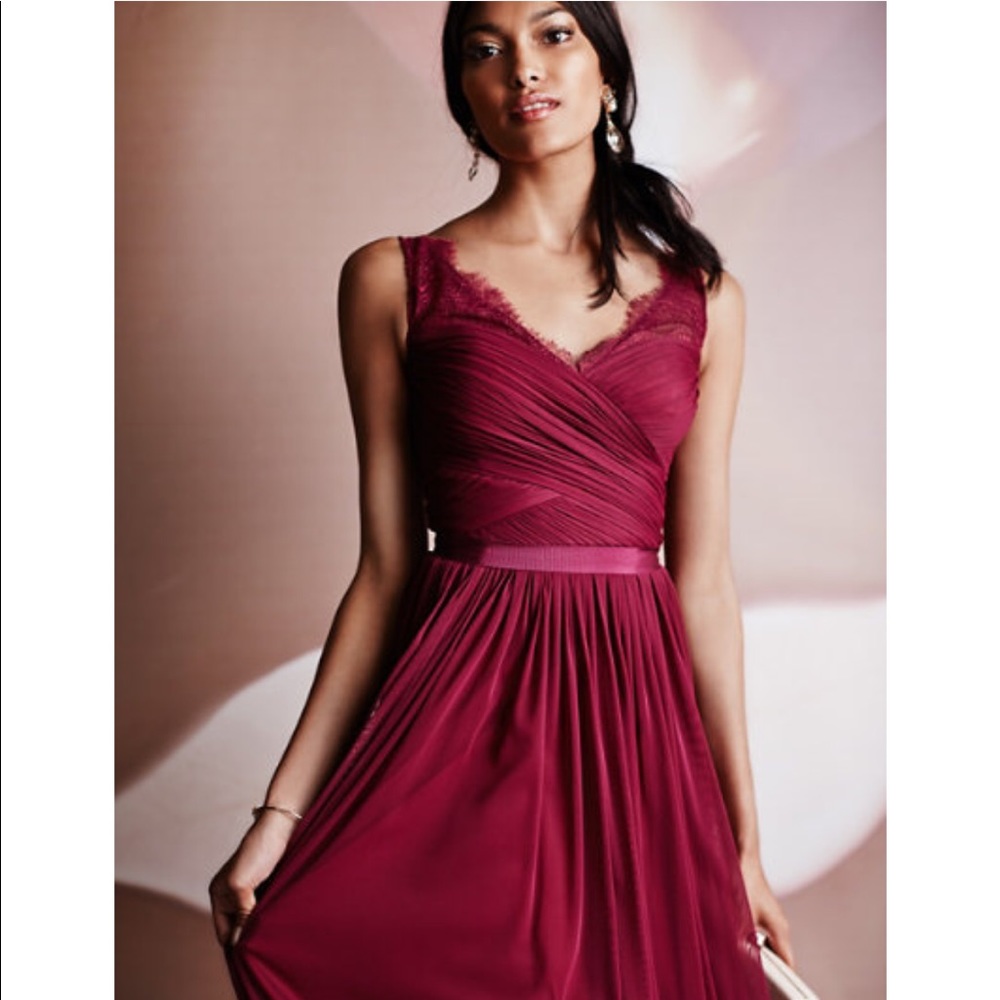 🎄❤️ Anthropologie Red Tulle Maxi Dress-size 10