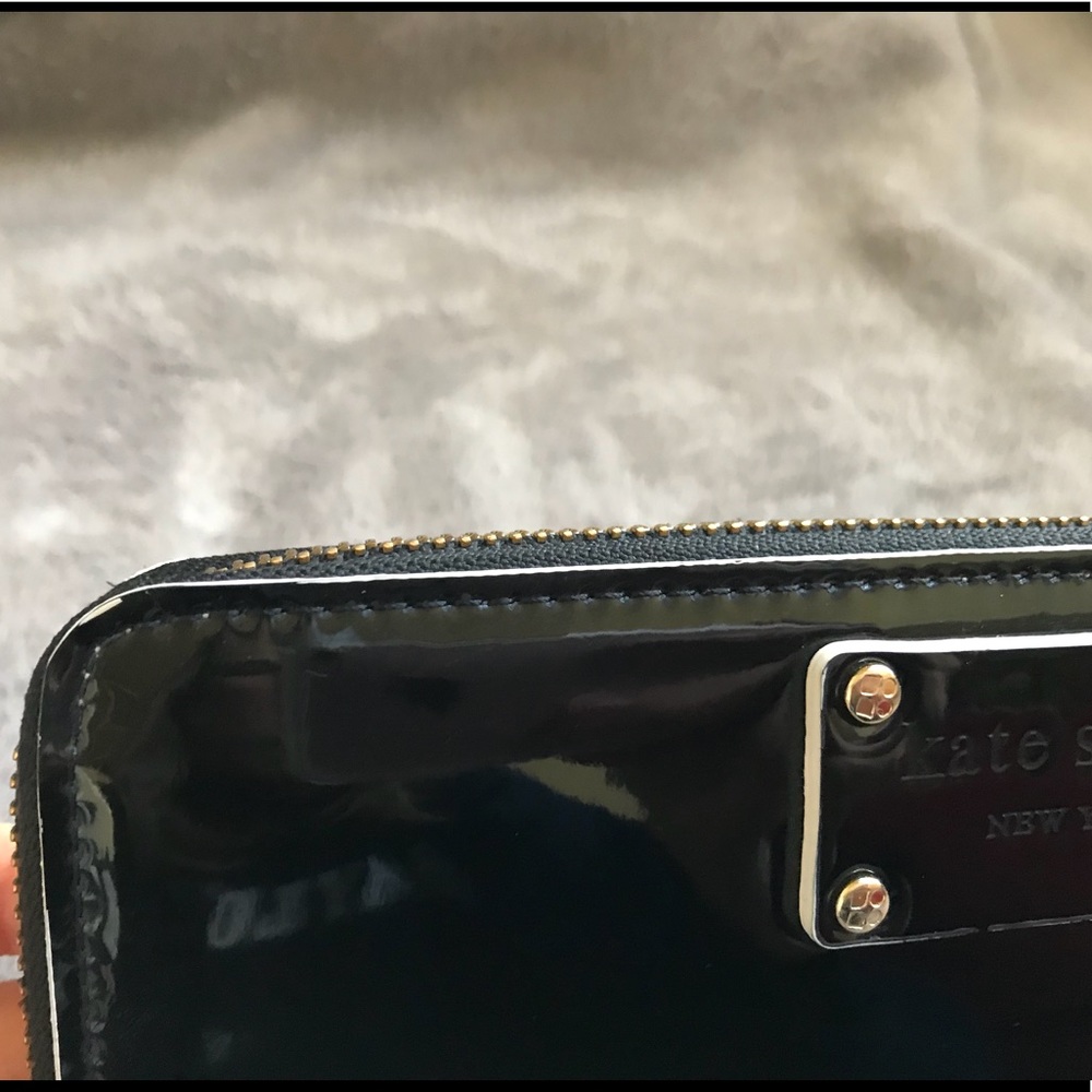 Black Patent Kate Spade wallet - Picture 2 of 5
