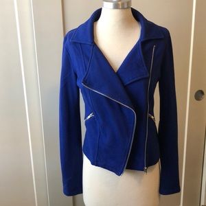 Knit blue Moto style jacket