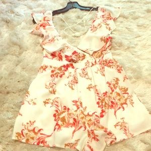 White and Floral Hello Molly Romper