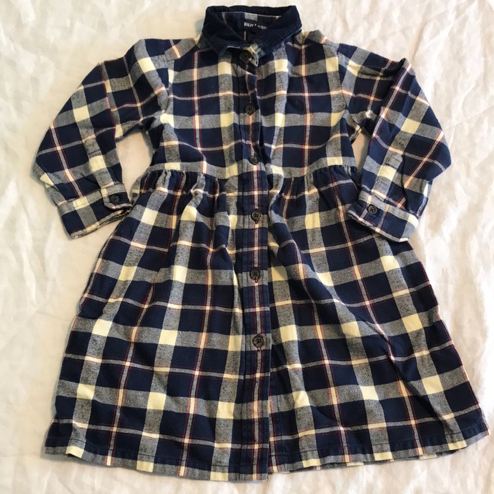 Ralph Lauren Girls Plaid Button Down Dress