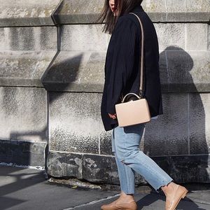 Charles & Keith Embossed Boxy Clutch (Beige)