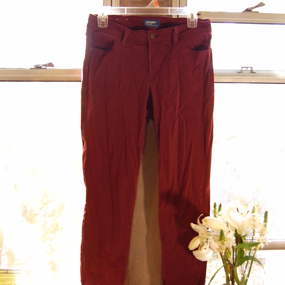 Burgundy Jeans Size 6