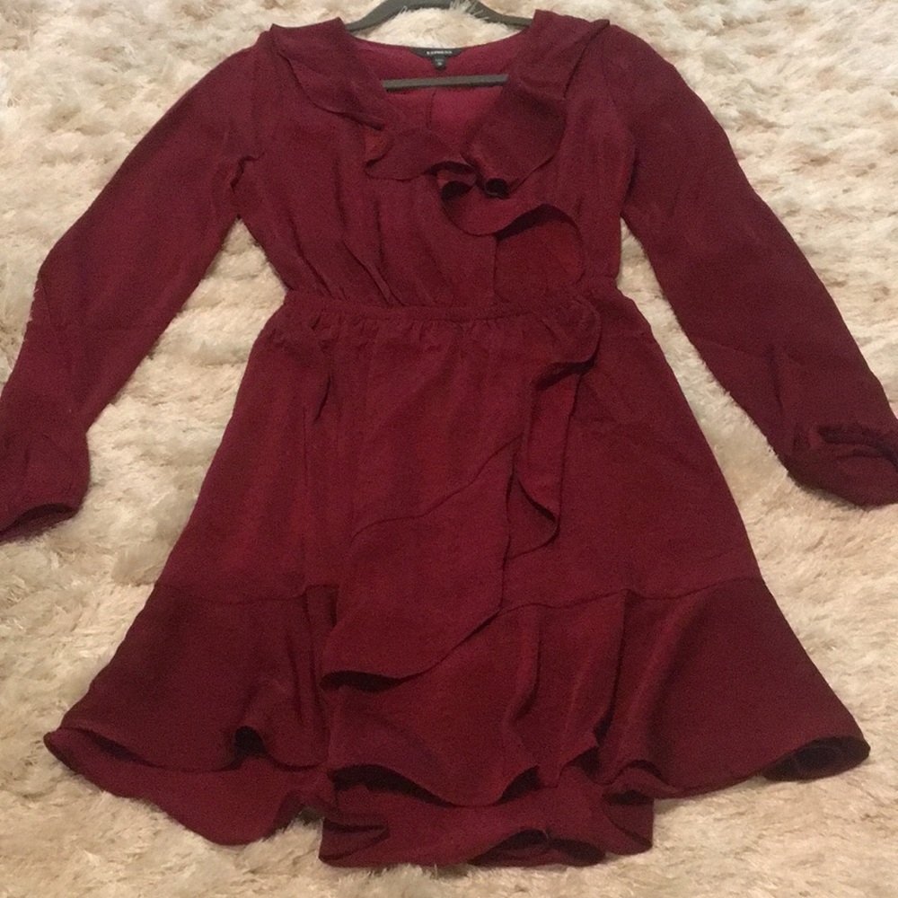 Express Ruffle Longsleeve Dress