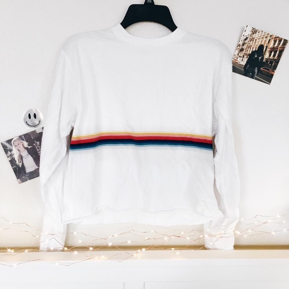 Brandy ♡ Melville Acacia Rainbow Stripe Top