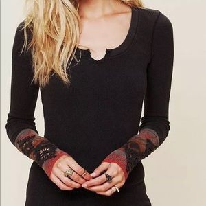 Free People Khombucha Cuff Thermal xs black