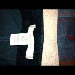 Teal colored velvet pants