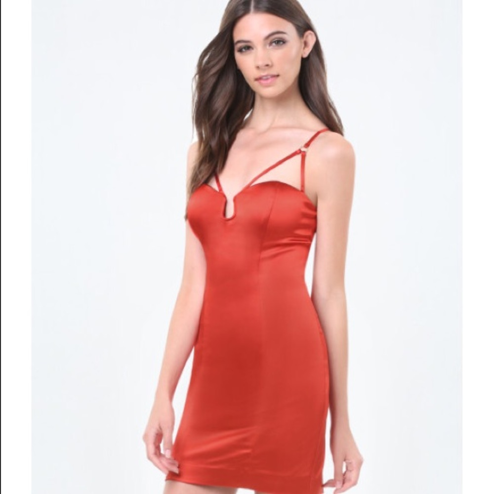 Red ‘Satin Bebe Dress - perfect condition w/ tag