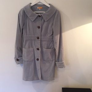 Anthro Tulle velvet pea coat long trench