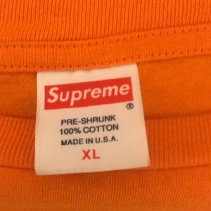 Supreme 1999 Orange on Orange Tonal Bold Font Box Logo Tee Size Large!!