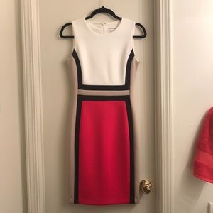 Calvin Klein sheath color block dress
