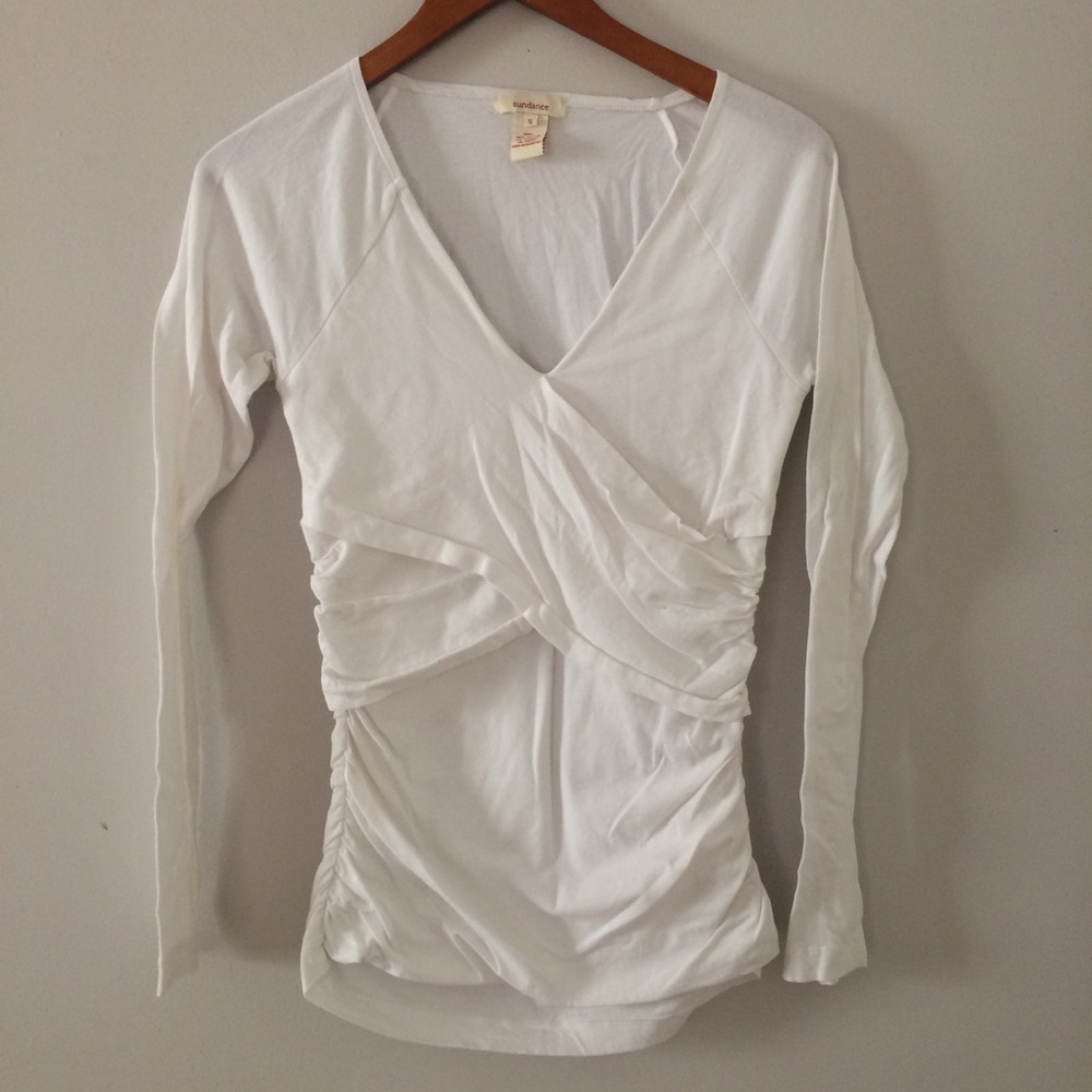 White crossover tee Sundance sz small