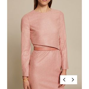 Blush pink wool dress