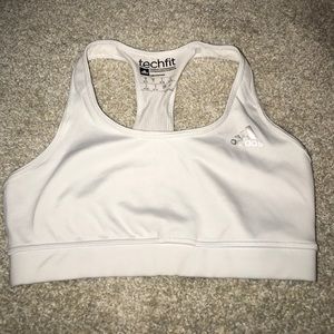 White adidas sport bra