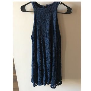 Navy blue sleeveless dress