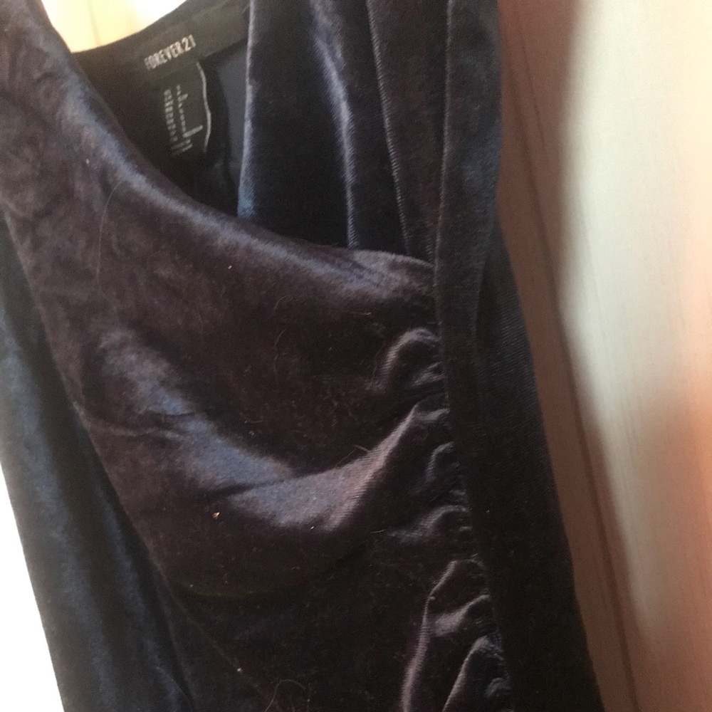 Blue faux suede dress