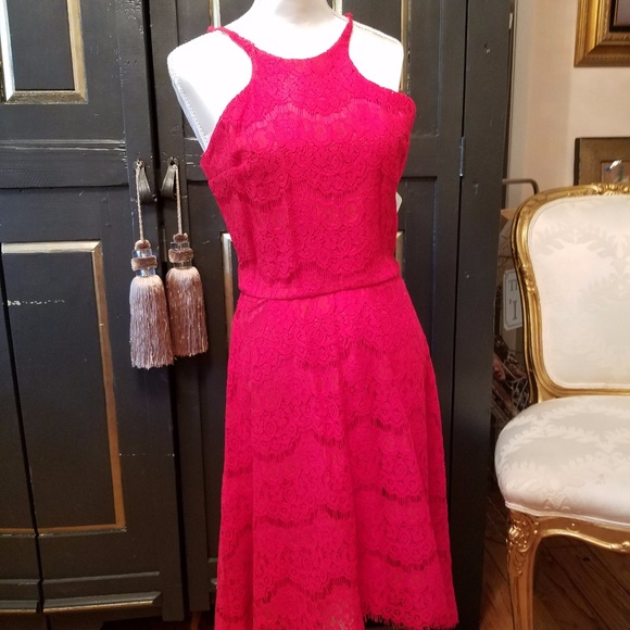 love, Fire Dresses & Skirts - *SOLD*Halter Red lace Dress xs NWT