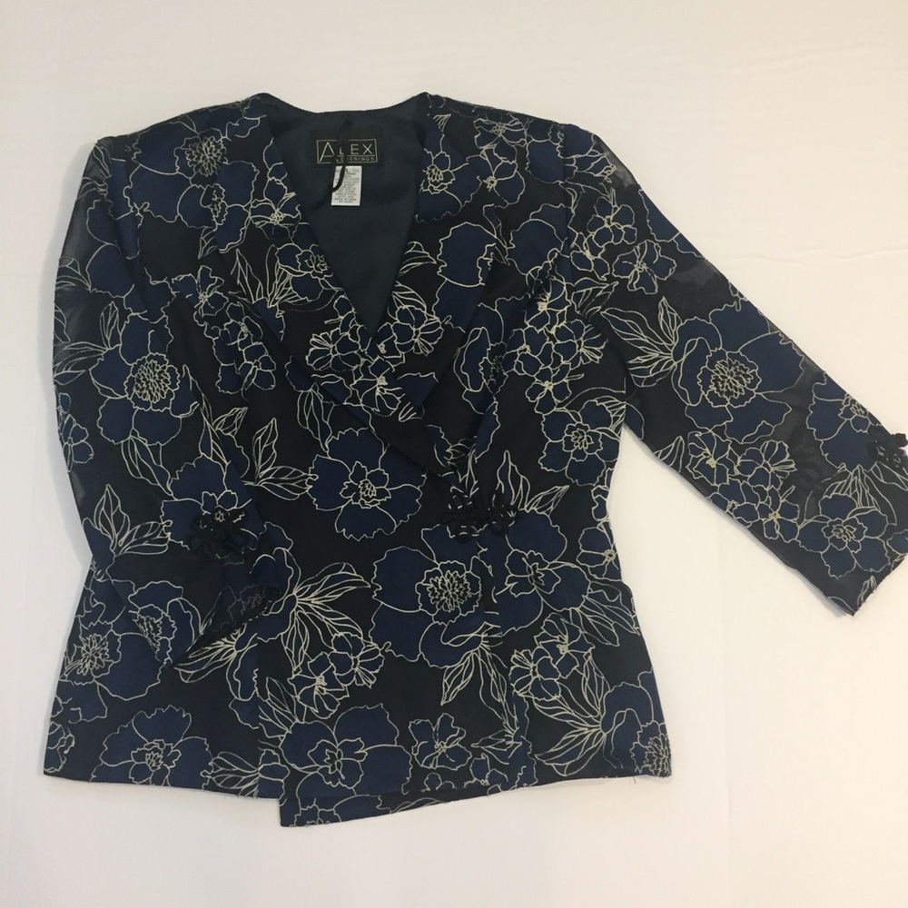 Alex Evenings Burnout Floral Jacket