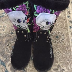 Ed Hardy Black Boots