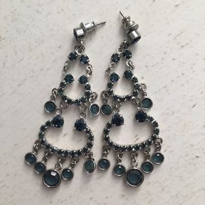Blue Swarovski Chandelier Earrings