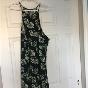 PLUS SIZE HIGH NECK LEAF DRESS