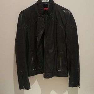Leather Jacket (Navy)