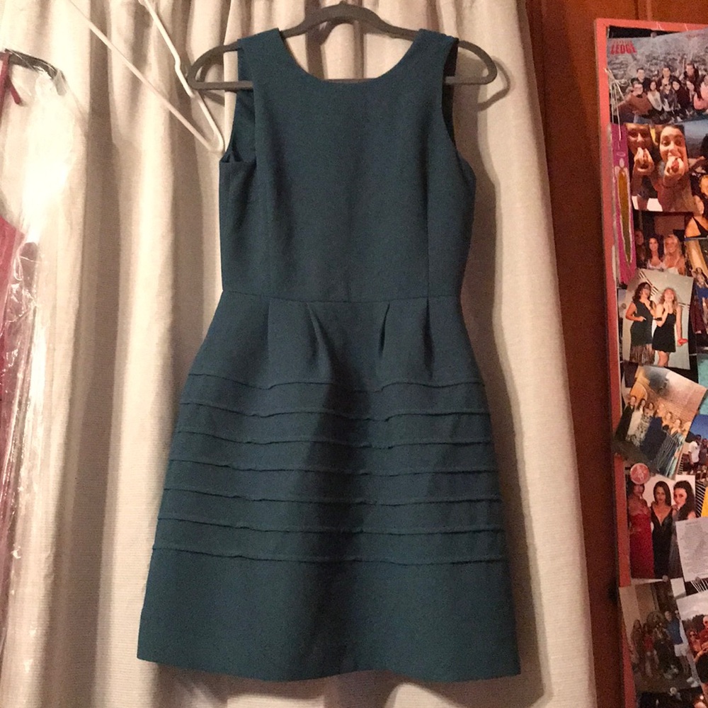 Madewell green Fit and Flare dress