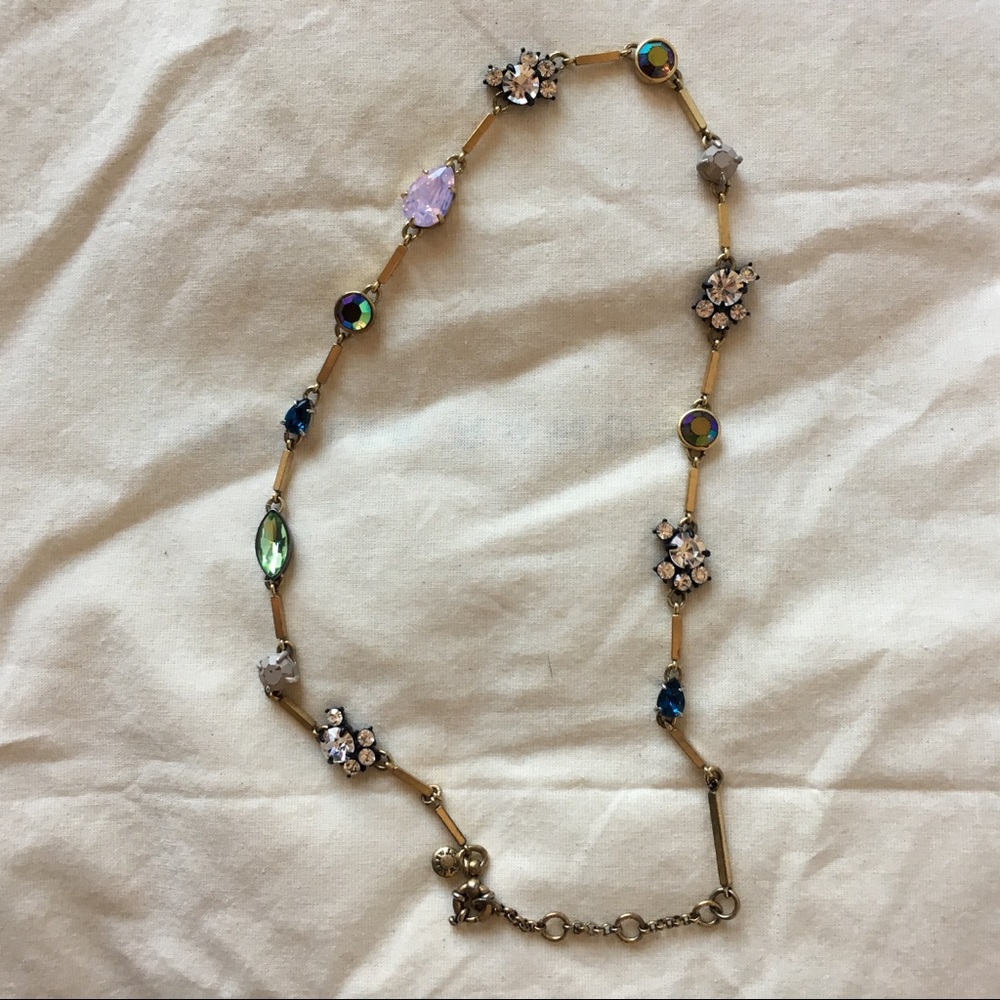 J. Crew multi gem gold necklace 💎